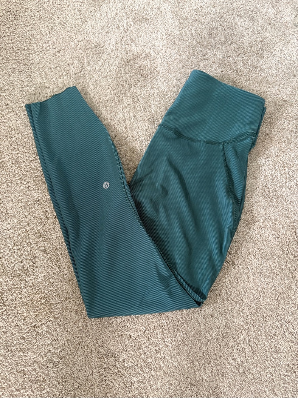 lululemon athletica Teal Ribbed High-Waist Leggings